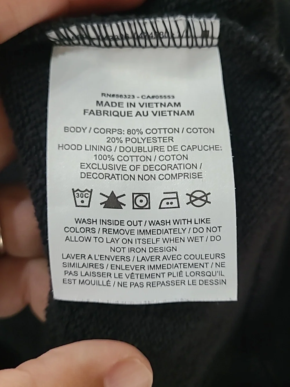Nike Black Hoodie with White Logo Size Xl Fleece Lining - Picture 7 of 7